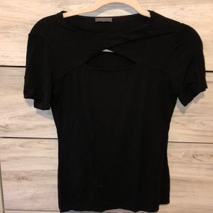 Simple black top with cutout